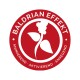 "Baldrian Effekt" Logo: weiße Pflanzensilhouette auf einem roten Kreis, Text "ANIMIEREND · AKTIVIEREND · ANREGEND" am Rand.