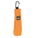 Ein orangefarbener Hundekotbeutelhalter mit einem Karabinerclip, mit einem schwarzen DogsCreek-Logo, das 'DogsCreek Outdoor Gear' liest.