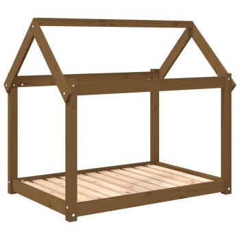 Holzrahmen für ein Haustierhaus mit einem schrägen Dachdesign, mit einem slatted Boden und offenen Seiten, ideal für kleine Tiere.