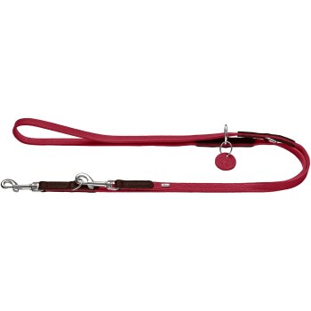Verstellbare Führleine Karlby braun/ rot 2 m, 1,5 cm