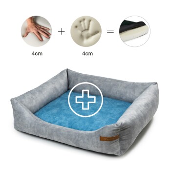 Otto Orthopädisches Hundebett Grau S-XL blau L