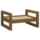 Holz-Haustierbettgestell mit lamelliertem Design, ausgestattet mit stabilen Seitenleisten und einer natürlichen Oberfläche. Ideal für kleine bis mittelgroße Haustiere.