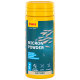 Gelber Behälter mit Sera Micron Powder Fischfutter für kleine Jungfische, 25 g, mit 18 % Krill und 51 % Spirulina.