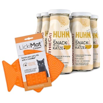 Huhn 6x 150 ml + Lickimat Orange
