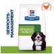 Hill's Prescription Diet Tasche mit "Metabolic + Mobility" zur Gewichtskontrolle, mit einem lächelnden Berner Sennenhund auf der Vorderseite.