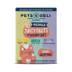 Pets Deli Classic Katzenfutter-Box: '6x Juicy Filets im eigenen Saft', Sorten Huhn, Ente und Lammleber, Cartoon-Katze