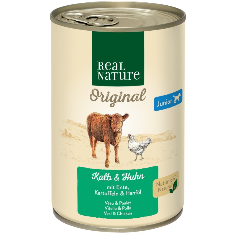 REAL NATURE Junior Kalf en kip 6x400 g