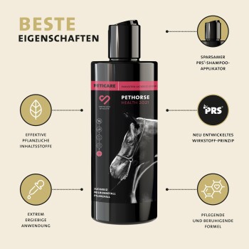 Anti-Parasiten Pferde-Shampoo gegen Milben Flöhe Pilz, lindert Juckreiz | 250 ml
