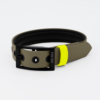 Biothane Halsband Beige neon gelb XXL