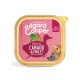 Nourriture pour chiens Edgard Cooper pour chiots, avec un emballage rose illustré de canard, de poulet, de brocoli et de pois.