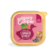 Nourriture pour chiens Edgard Cooper pour chiots, avec un emballage rose illustré de canard, de poulet, de brocoli et de pois.