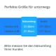 Größentabelle für Haustierhalsbänder auf Deutsch, die die Größen S (21-28cm) und M (21-35cm) mit einer Breite von 1,5cm und Messanweisungen detailliert.