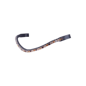 Ein stilvoller schwarzer Hundehalsband, geschmückt mit funkelnden Strasssteinen in verschiedenen Brauntönen und klar, der Eleganz für Haustiere zeigt.