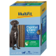 Packung MultiFit Dental Care Sticks für Hunde, mit der Aufschrift "XL 35-50 KG", mit 20 Sticks und den Angaben "Keine zugesetzten Zucker" und "Mit Minze."