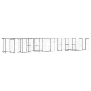 Outdoor-Hundezwinger Stahl mit Dach