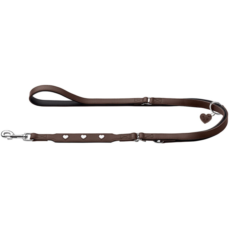 Hunter verstellbare Hundeführleine love braun 1,3 cm
