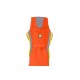 Helle orange Hundeweste mit reflektierenden grauen und gelben Akzenten, mit einem Ruffwear-Logo auf dem Rücken.