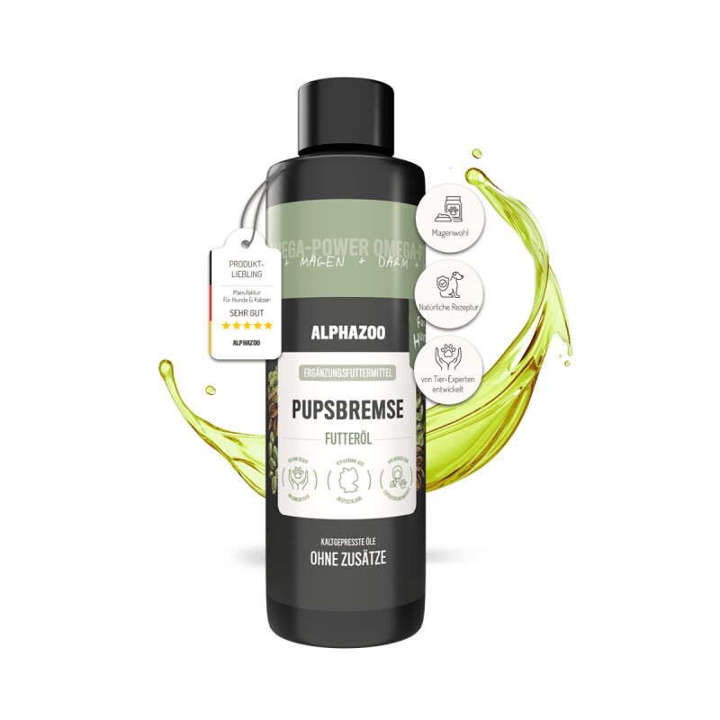 ALPHAZOO Pupsbremse Futteröl für Hunde I Magen Darm & Verdauung 250 ml