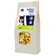 Un sac de flocons de bien-être Blue Tree pour animaux de compagnie, présentant un chien et étiqueté comme un mélange riche en vitamines avec courgette, persil et citrouille.