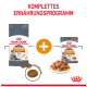Royal Canin Hair & Skin Haustierfutterverpackung mit Trockenfutter und Nassfutter, mit dem Text 'Komplettes Ernährungsprogramm' und 'Proven Results'.