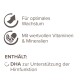 Anzeige für Haustierergänzungen, die Vorteile für optimales Wachstum hervorhebt, mit wertvollen Vitaminen und Mineralien sowie DHA für die Gehirnfunktion.