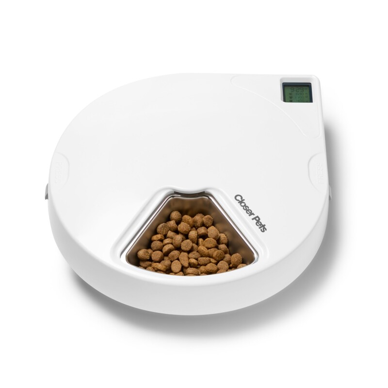 Cat Mate 5-Mahlzeiten-Futterautomat Mit Edelstahlnapf-Einsätzen White(C500)