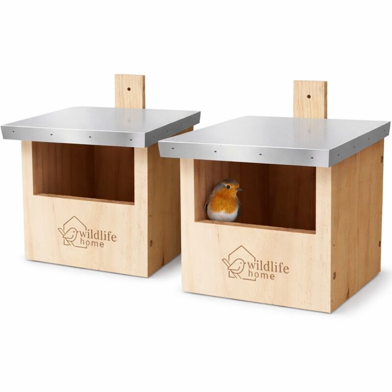 WILDLIFE HOME Halbhöhle mit Metalldach | 2er Set