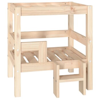 erhöhtes Hundebett aus Kiefernholz naturfarben 53,5 cm, 60 cm, 53,5 cm