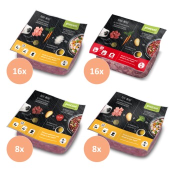 BARF Komplettmenü TK-Blockware Napffertig Probierpaket 48x500 g