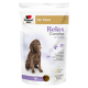Hundezusatzpaket mit der Aufschrift "Relax Complex für Hunde", mit einem braunen Hund und hervorgehobenen Zutaten wie L-Tryptophan und Magnesium.