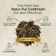 Haufen Natur Pur Goldmüsli Pferdefutter mit Text Das kann das Natur Pur Goldmüsli für dein Pferd tun und Vorteils-Icons.