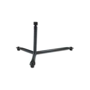 Schwarzer Metall-Haustierfutterständer mit einem stabilen Dreibeindesign und verstellbarer Höhe.