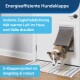Energieeffiziente Hundeklappe mit isolierter Zugluftabdichtung, die warme Luft im Haus hält. Text: "3-Klappensystem ist langlebig & robust."
