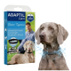 Weimaraner trägt ein leuchtendes ADAPTIL Calm-Halsband neben einer Produktverpackung mit den Aufschriften 'ADAPTIL Calm', 'Better Together', '30 TAGE'.