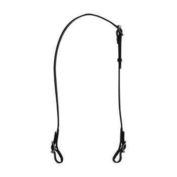 Schwarze Haustierleine mit zwei Clips an den Enden, entworfen für eine sichere Befestigung an einem Halsband oder Geschirr.