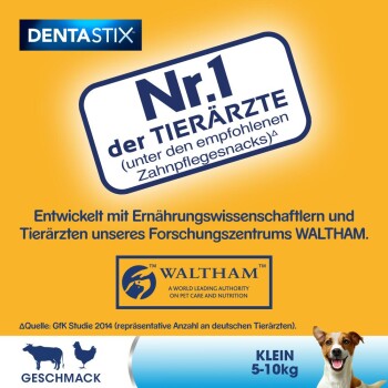DentaStix Zahnpflege-Leckerlis für kleine Hunde (5-10 kg), Nr. 1 von Tierärzten empfohlen, entwickelt mit Waltham Ernährungsexperten.