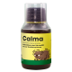 Flasche cdVet Calma, ein natürliches Haustiergesundheitsprodukt, mit einem gelben Etikett, auf dem "Calma" deutlich angezeigt wird und "100% NATUR" am unteren Rand.