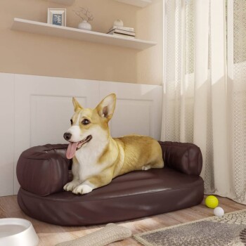 Hundebett Ergonomisch Kunstleder braun S