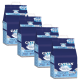 Vier Kisten mit Catsan Hygiene Plus Katzenstreu, jeweils 18L, mit einem blauen Design, das ein Katzenbild und hervorgehobene Produktvorteile zeigt.