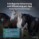 Drei Pferde mit deutschem Overlay: 'Intelligente Erkennung und Steuerung per App' und Hinweis '355 Grad Schwenkung steuerbar'.