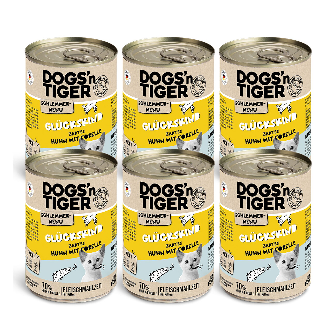 Dogs'n Tiger Glückskind Huhn & Forelle 6x400 g