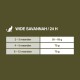 Tabel van 'Wide Savannah' kattenvoer voedingsrichtlijnen per leeftijd: 2-3 maanden (55-65g), 4-5 maanden (70g), 6-12 maanden (70g).