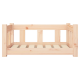 Holz-Hundebett mit slatted Basis und niedrigen Seiten, entworfen für kleine Hunde oder Katzen, mit einer natürlichen Holzoberfläche.