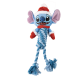 Blue Stitch dog toy with Santa hat, red mittens, and twisted rope body and legs with tassels.