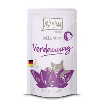 MjAMjAM Nassfutter Katze Adult Wellness, Verdauung 12×125 g Huhn