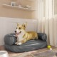 Hundebett Ergonomisch Kunstleder grau S