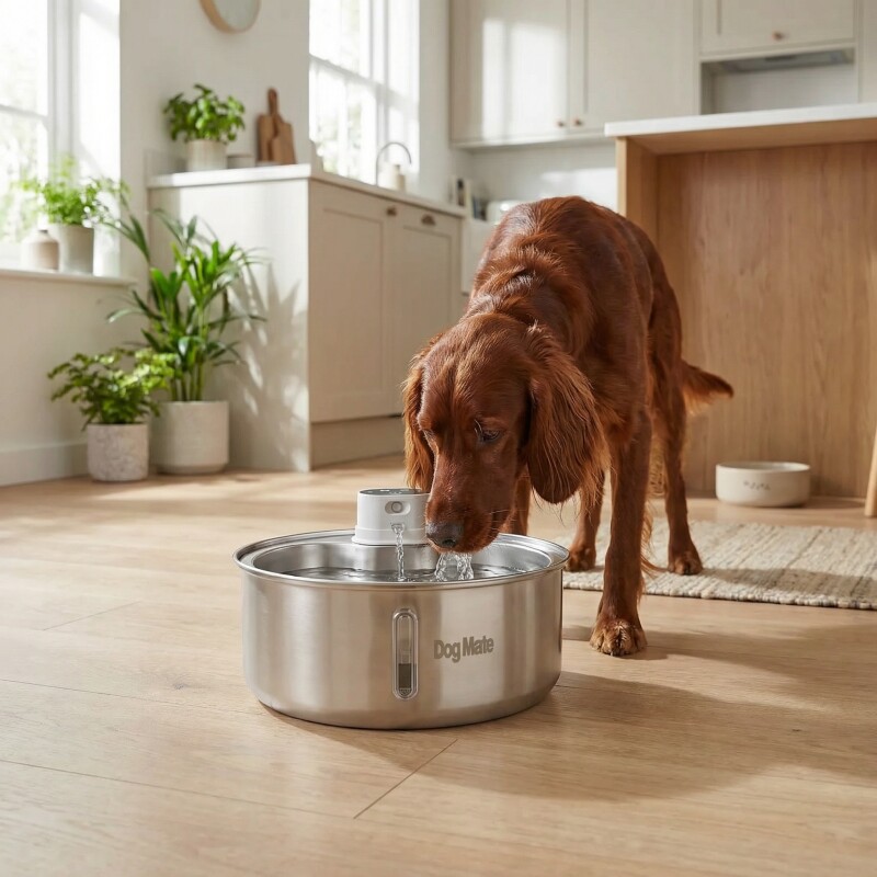 Dog Mate Kabelloser 8 Liter Edelstahl-Trinkbrunnen Für Haustiere