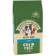 James Wellbeloved Adult Dog food, 1.5kg, grain-free, fish flavor, featuring illustrations of a Border Collie, Dalmatian, and Golden Retriever.