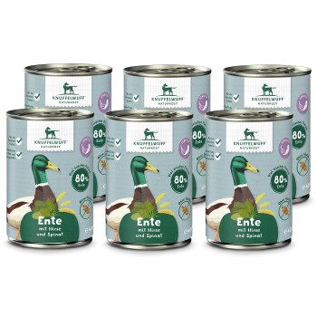 Nassfutter 6x400g Ente mit Hirse & Spinat