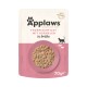 Applaws natürliche Katzenfutter-Tüte mit Thunfischfilet und Garnelen in Brühe, 70g, gekennzeichnet als 100% natürliche Zutaten.